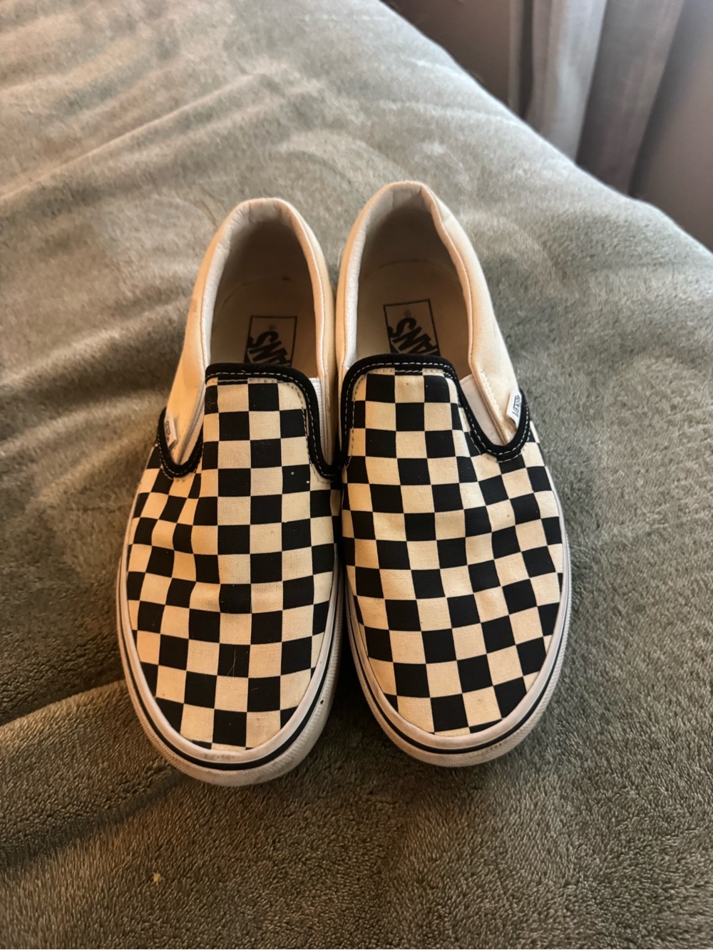 Vans Checkerboard Slip-On Sneakers - Black & White